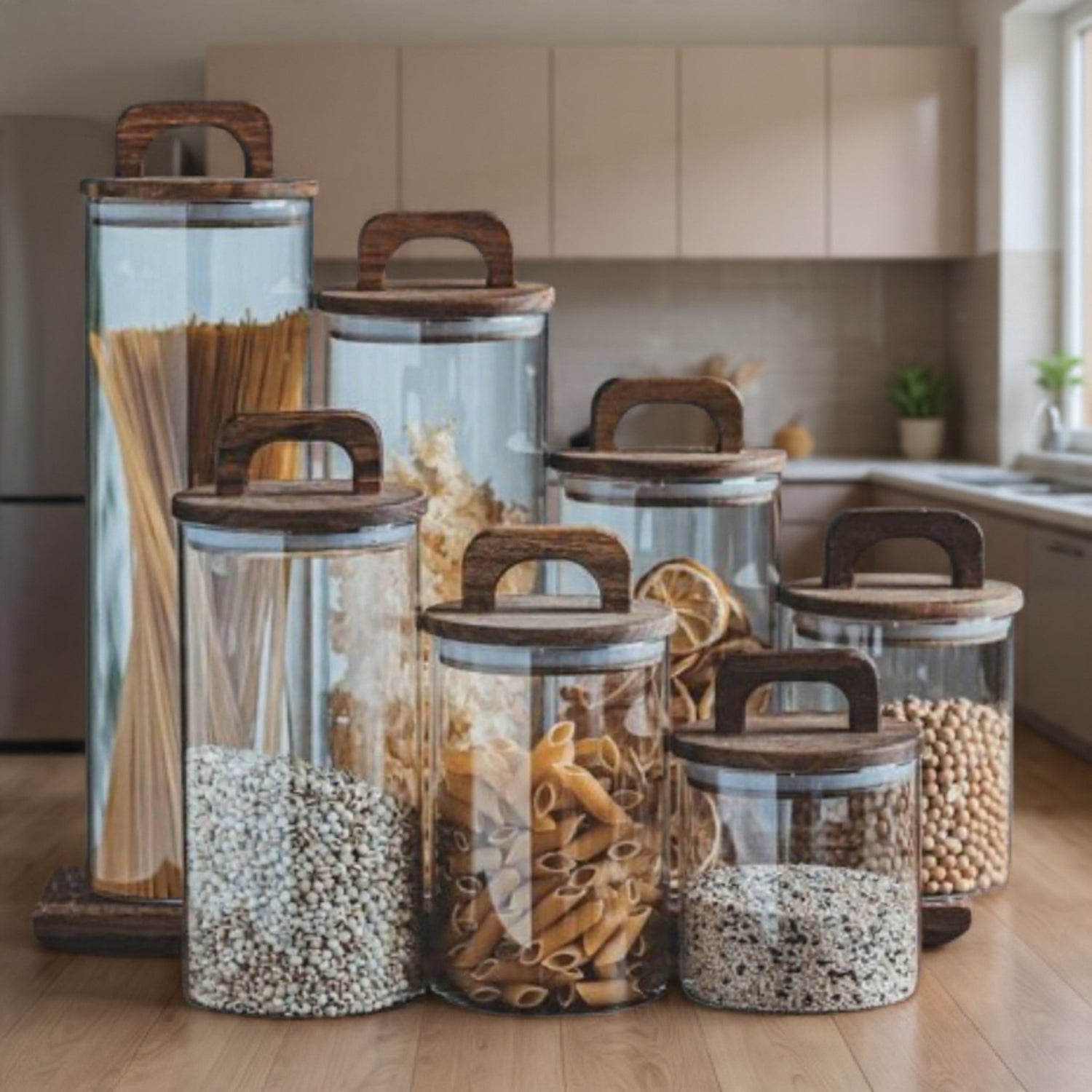 set de bocaux de conservation en verre hermétiques différentes tailles