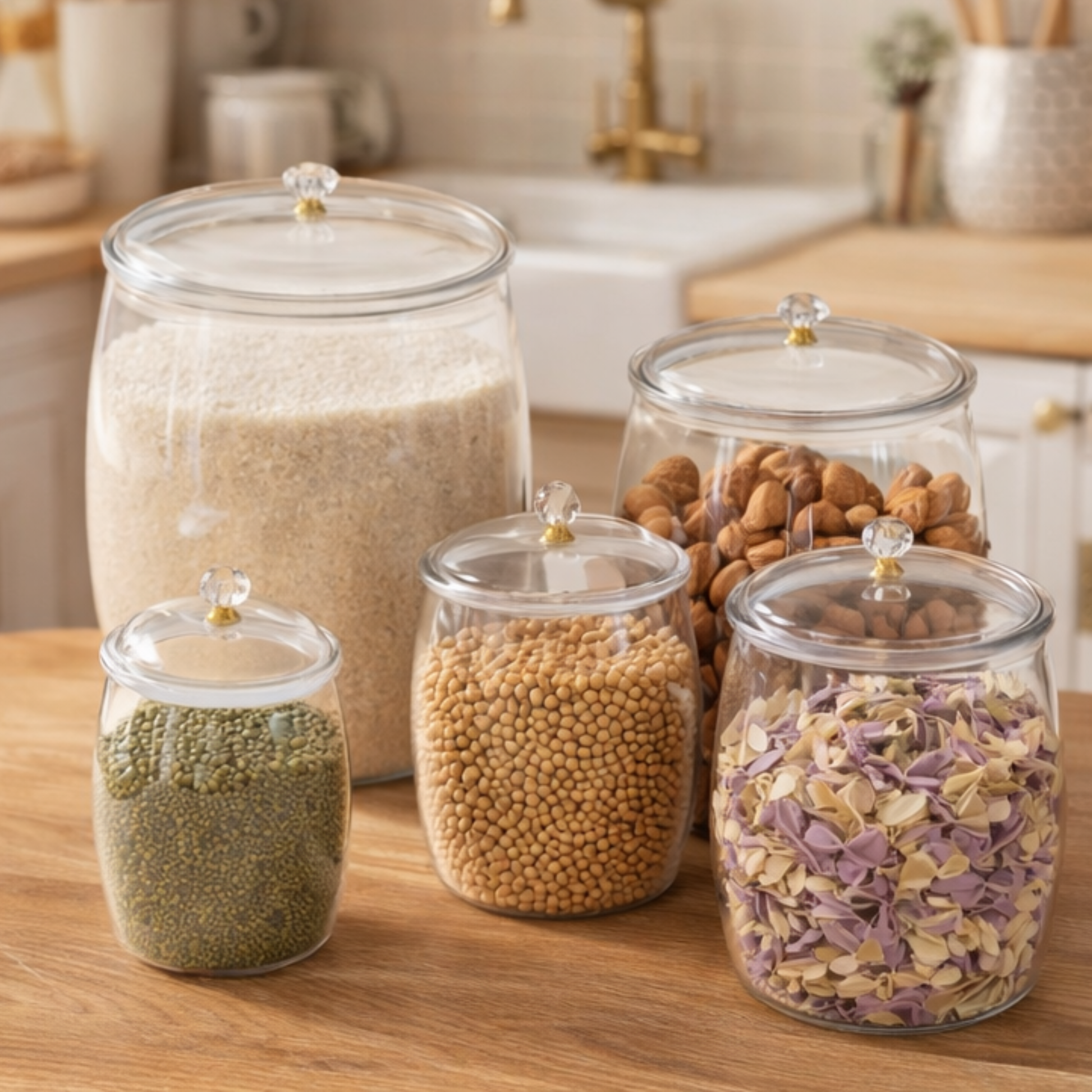 bocaux de conservation en plastique alimentaire hermétiques pour cuisine
